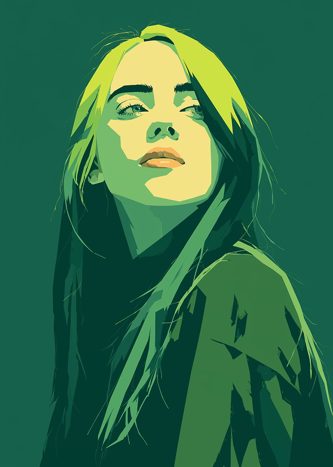 Billie Eilish Pop Art Portrait