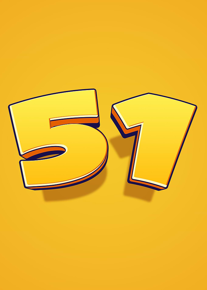 Number 57 in Yellow