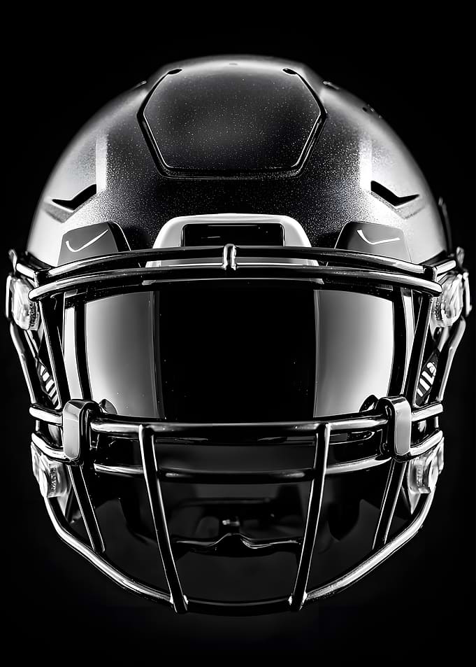 Black Football Helmet with Visor