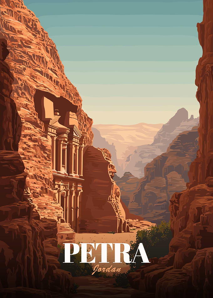 Petra Jordan Travel Poster