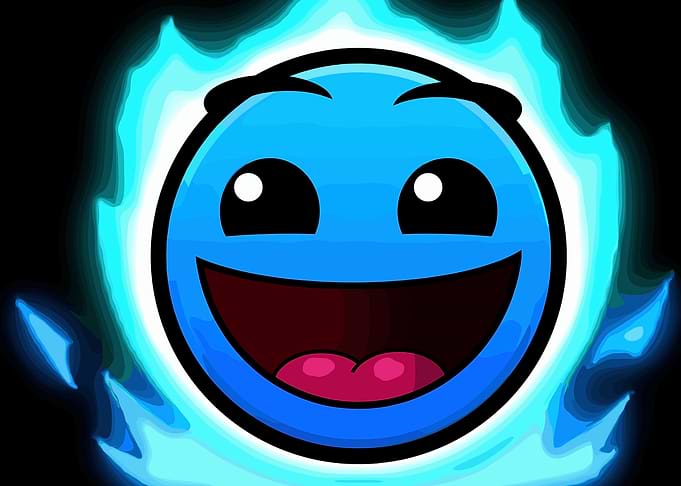 Blue character with glowing aura