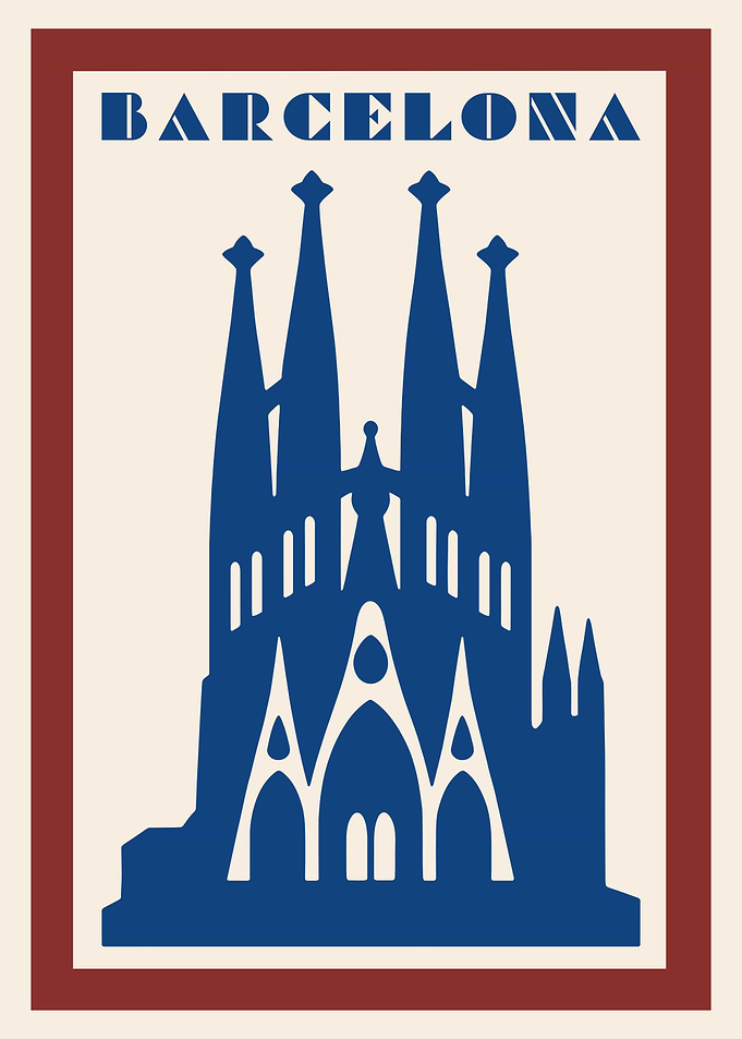 Barcelona Sagrada Familia Vintage Poster