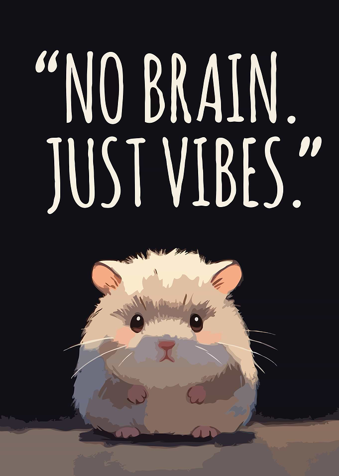 No Brain Just Vibes Hamster