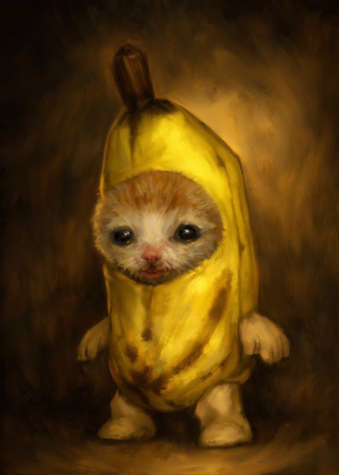 Kitten in a Banana Costume