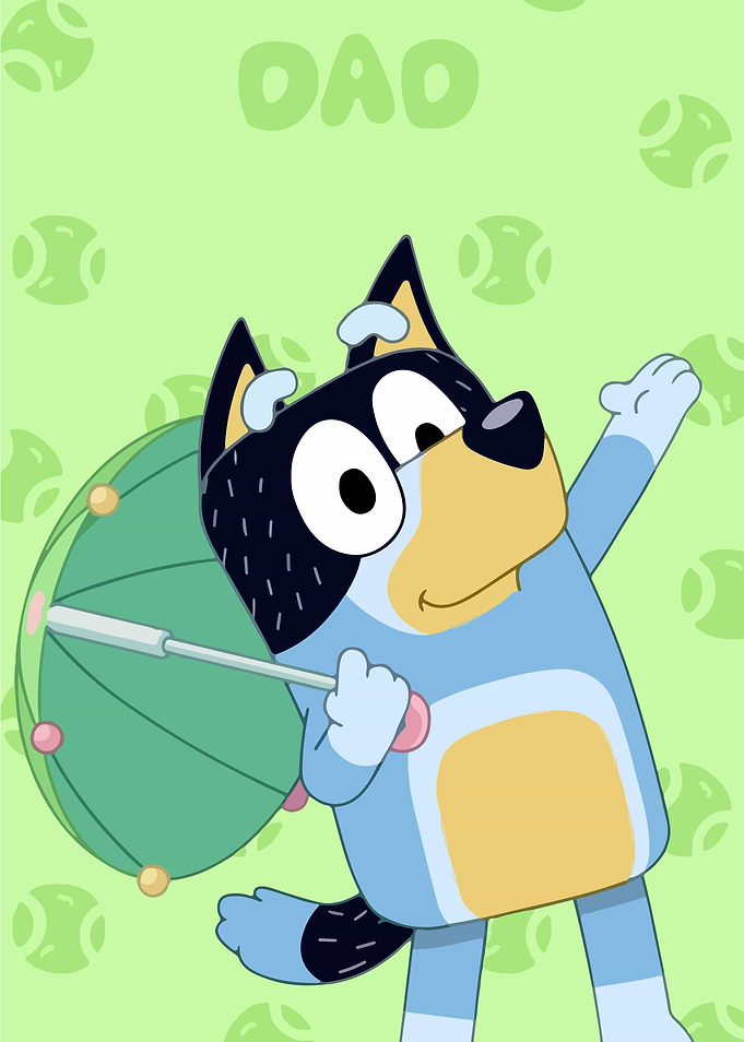 Bluey Dad with Umbrella