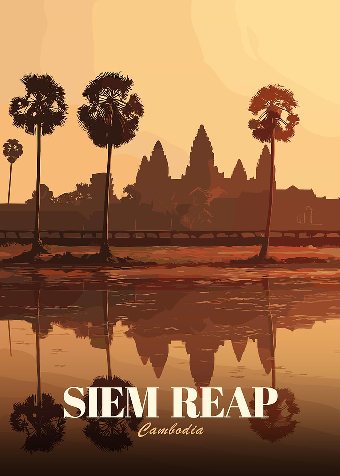 Angkor Wat Siem Reap Travel Poster
