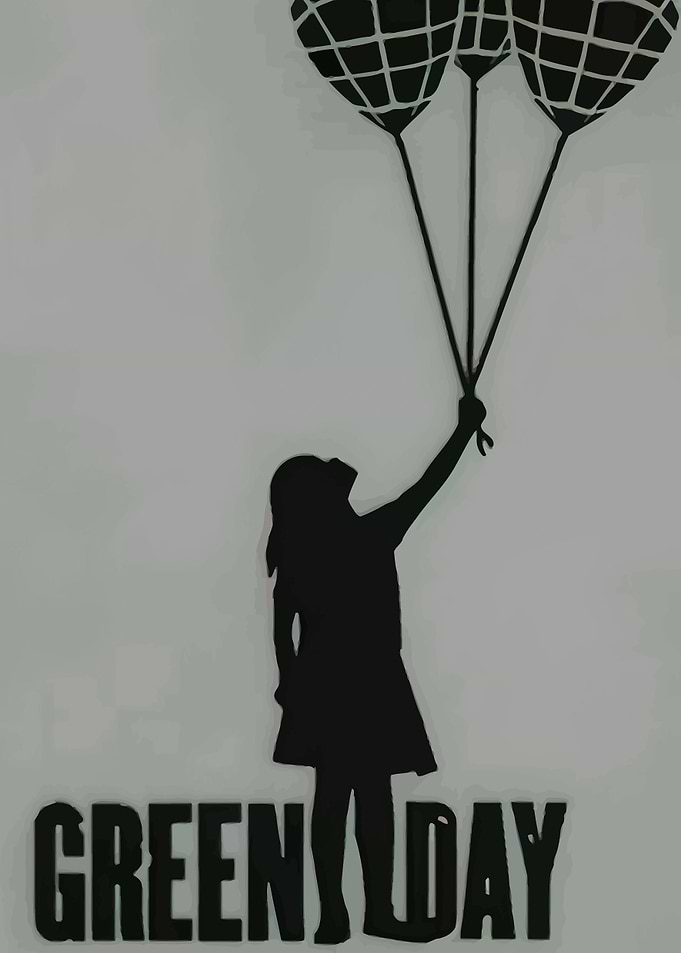 Green Day Silhouette with Balloons