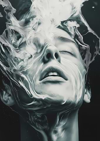 Abstract Face with Smoke