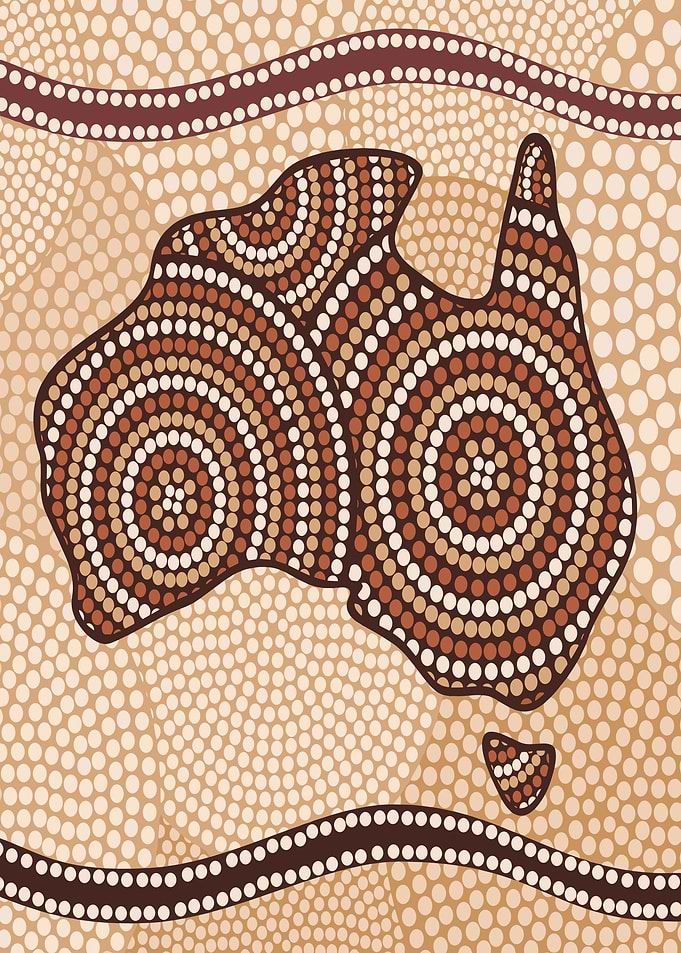 Australian Aboriginal Dot Painting Map