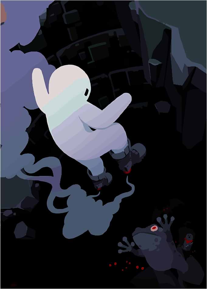 Ghost and Frog in Dark Setting