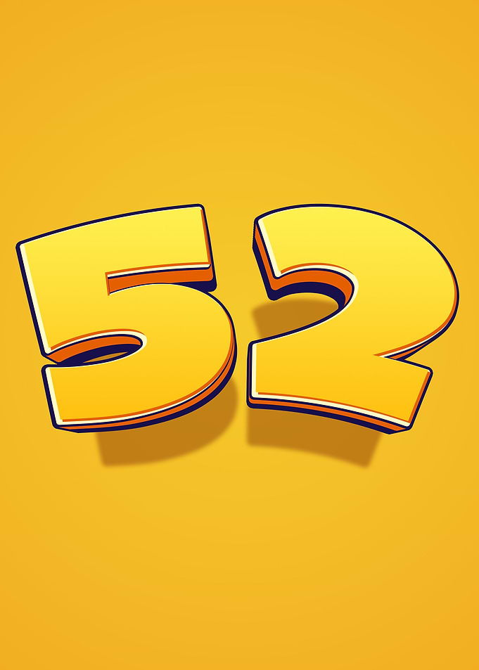 Number 52 in 3D
