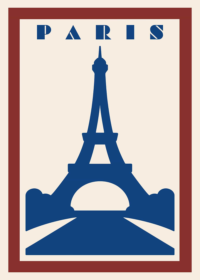 Paris Eiffel Tower Vintage Poster