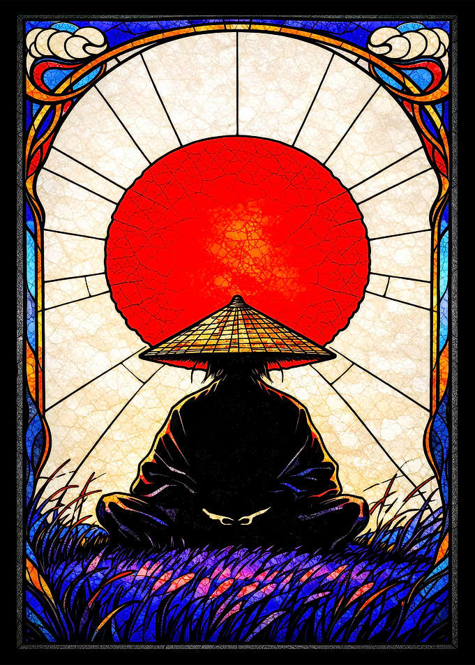Samurai Meditating Under the Sun