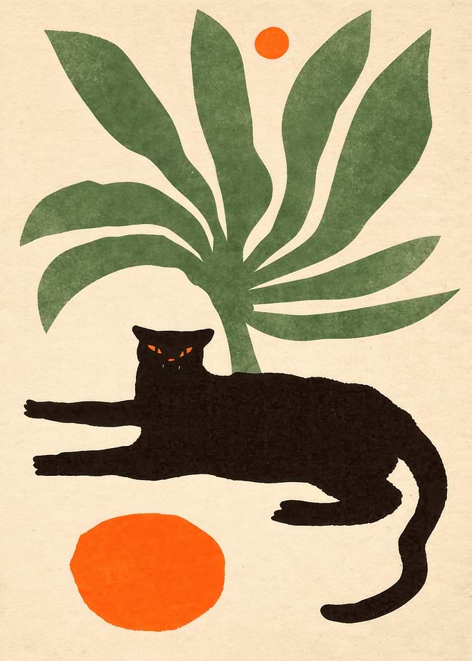 Black Panther Under Tropical Leaves