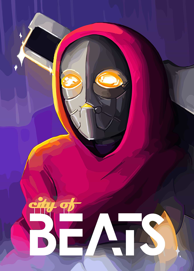 Robot in a Hoodie with City of Beats Text
