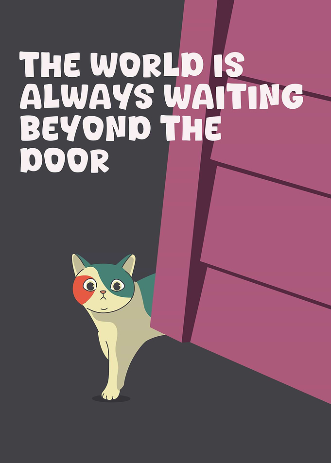 Cat Peeking Around a Door