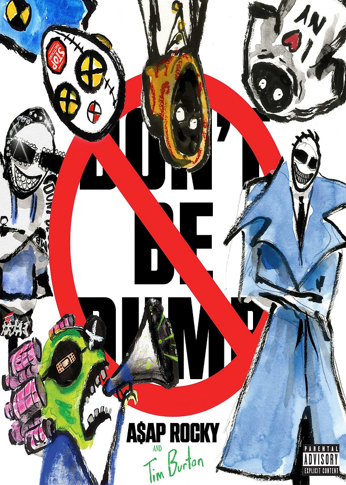 A$AP Rocky and Tim Burton 'Don't Be Dumb' Album Art