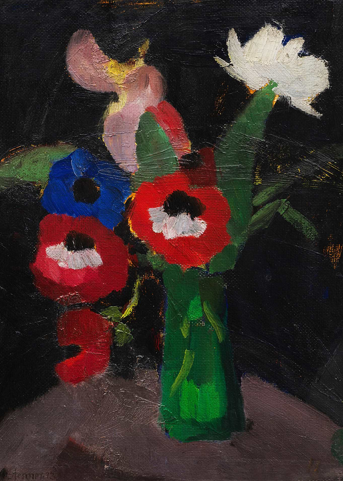 Vase of Anemones and Other Flowers