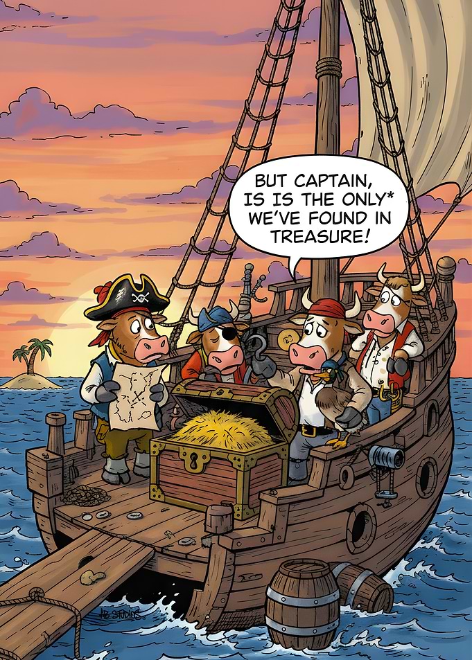 Pirate Cows Find Treasure