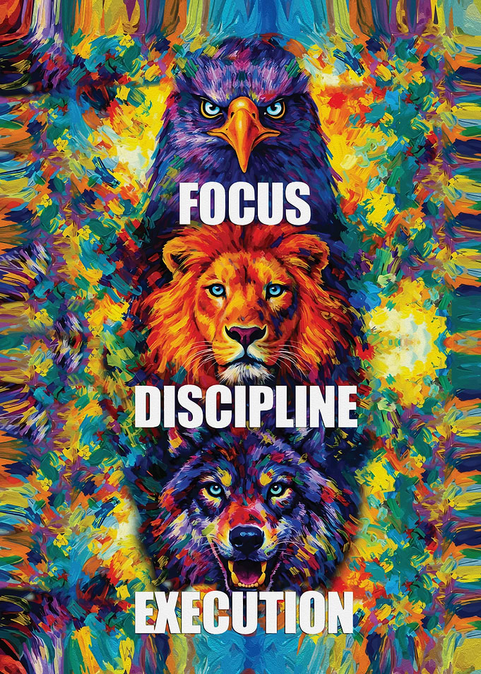 Eagle, Lion, and Wolf with Motivational Words