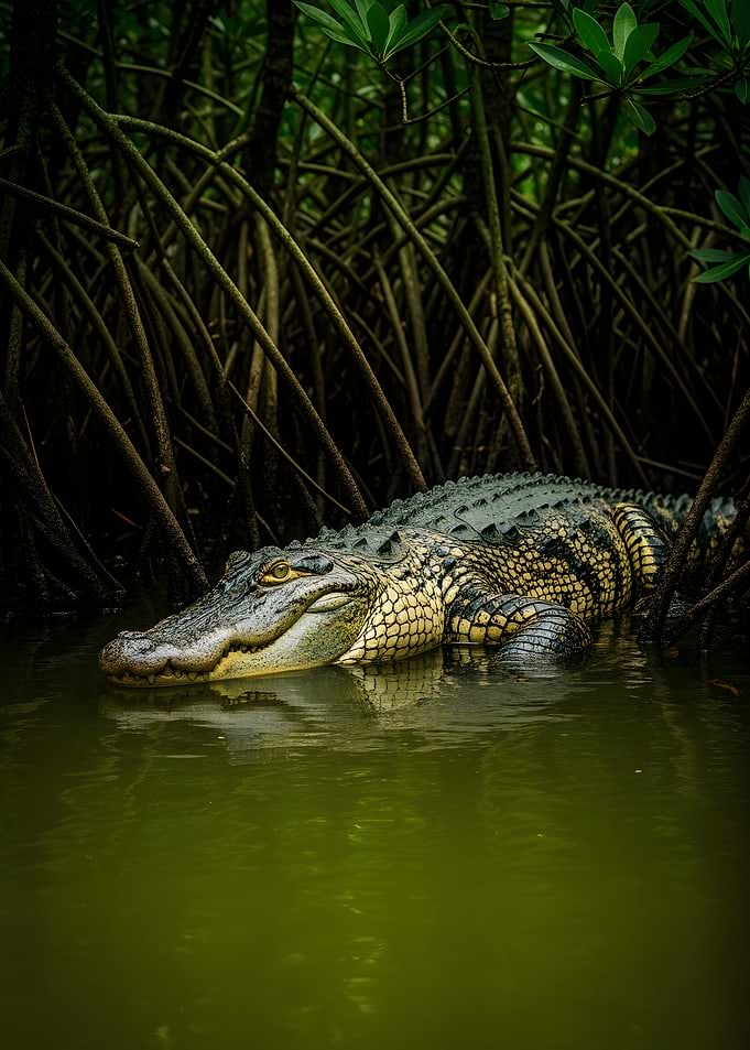 Alligator in Mangrove Swamp