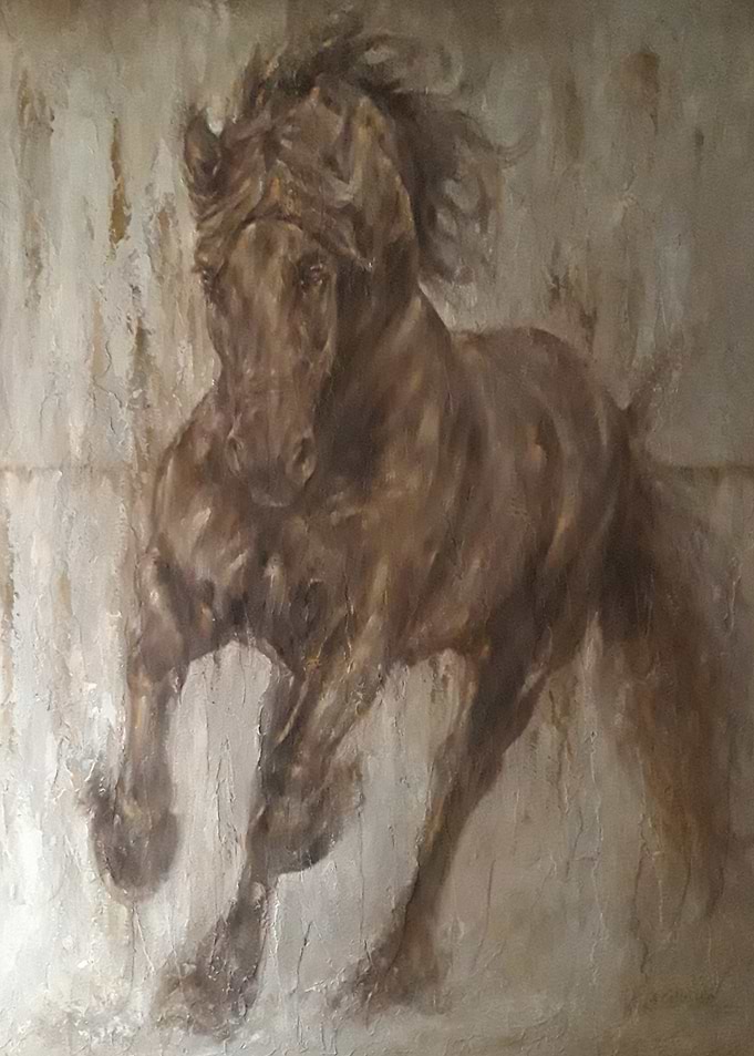 Majestic Brown Horse Galloping