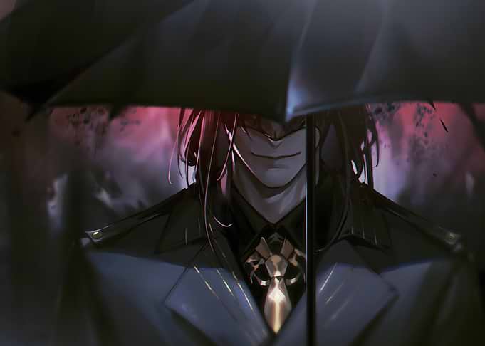 Anime character with umbrella