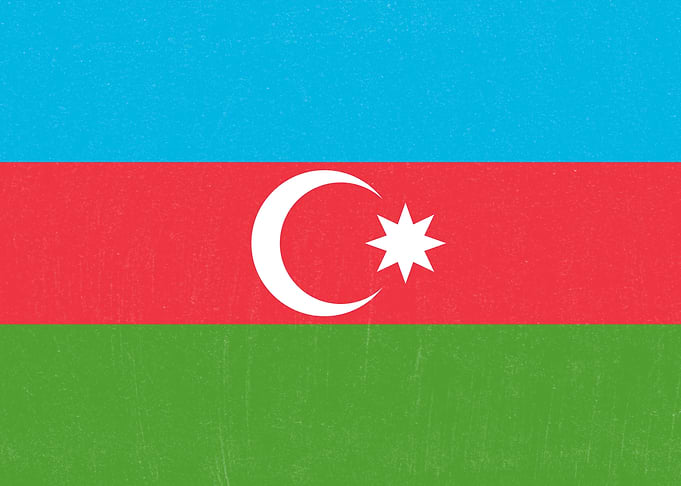 Azerbaijan Flag Distressed