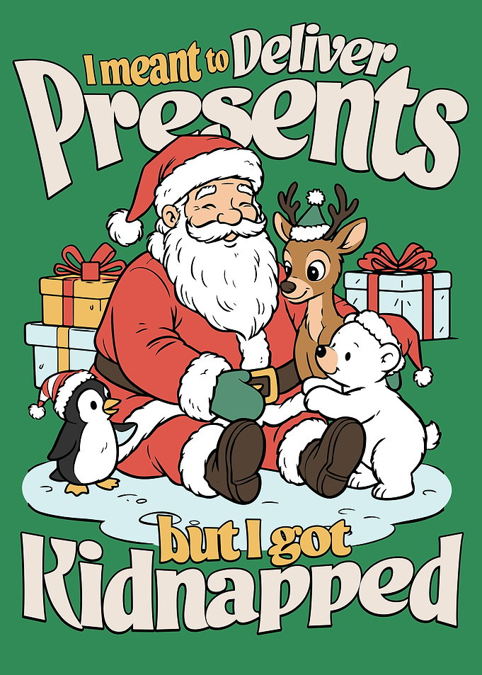 Santa and friends text art