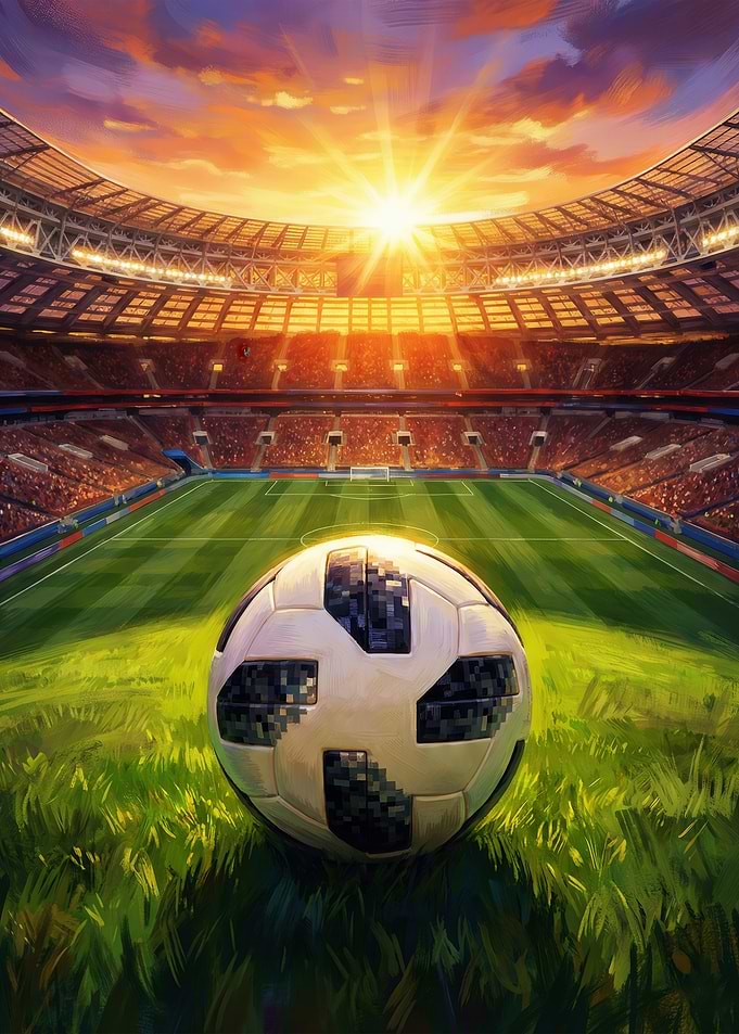 Epic Soccer Stadium Sunset