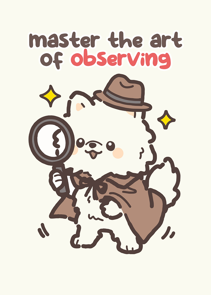 Cute Dog Detective with Magnifying Glass
