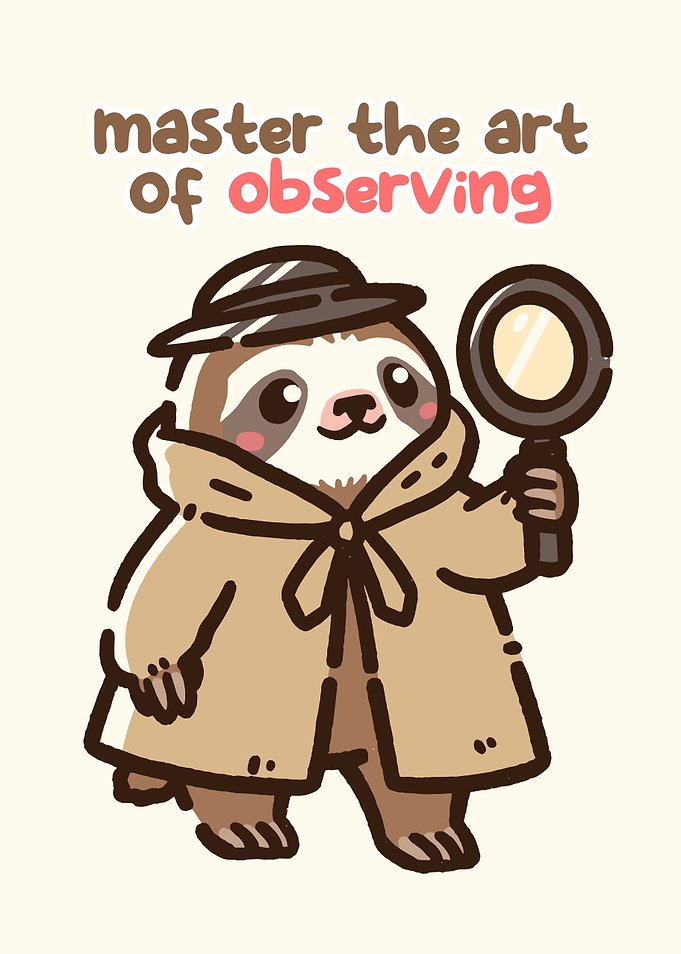 Detective Sloth with Magnifying Glass