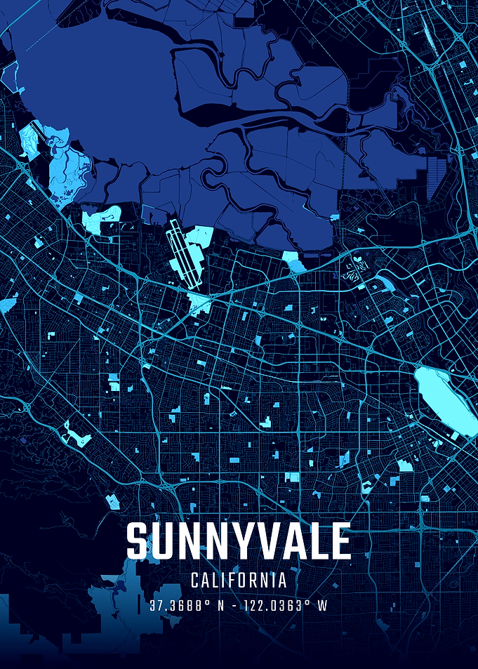 Sunnyvale California Midnight City Map