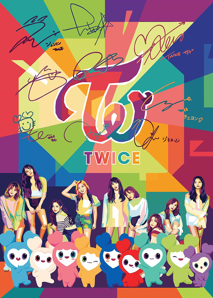 TWICE K-Pop Group Pop Art Poster