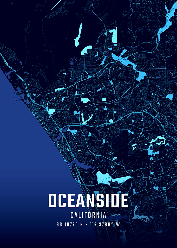 Oceanside California Midnight City Map