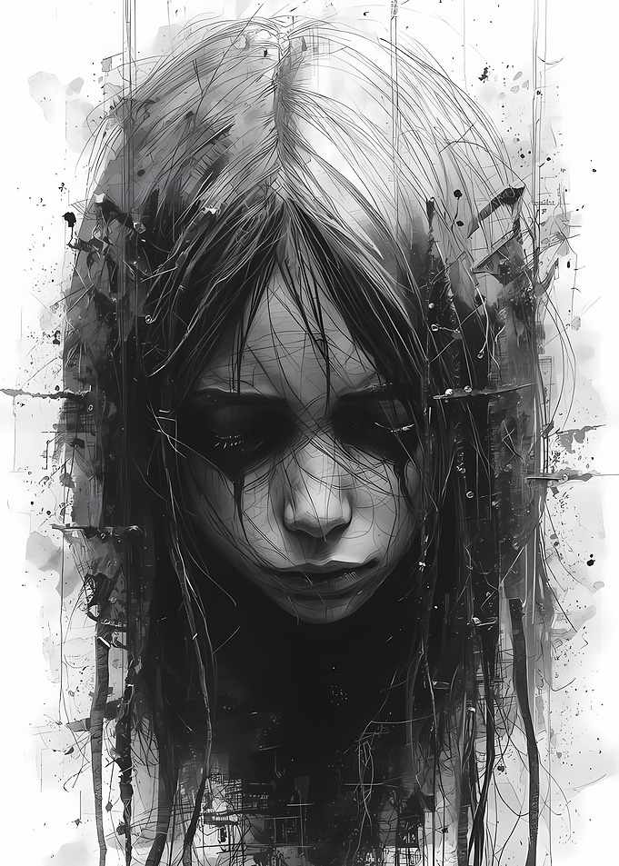 Melancholy Portrait of a Young Girl
