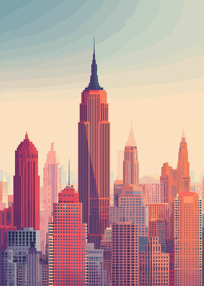 New York City Skyline at Sunset