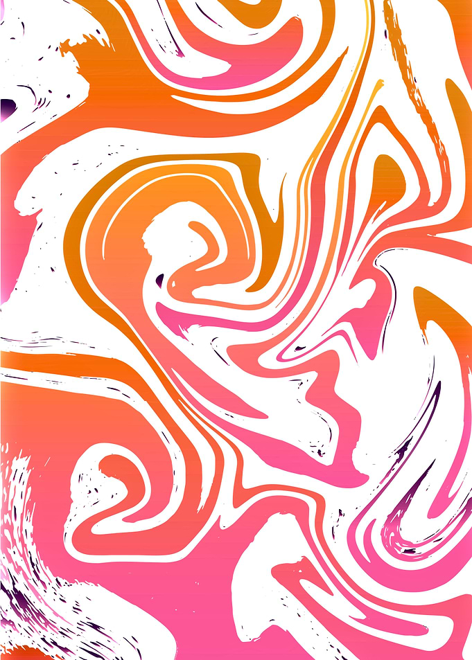 Abstract Swirls of Orange and Pink