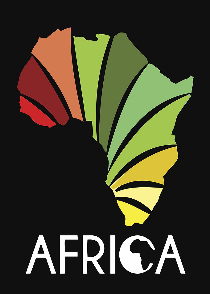 Africa Continent Logo with Text