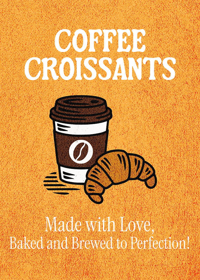 Coffee and Croissant Poster