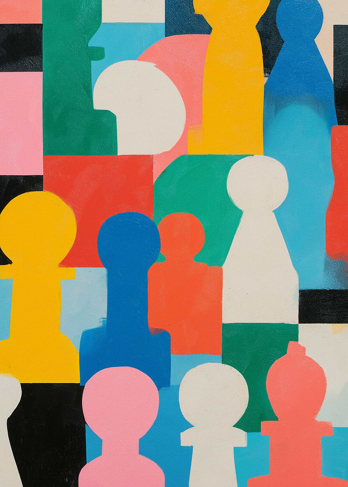 Abstract Chess Pieces