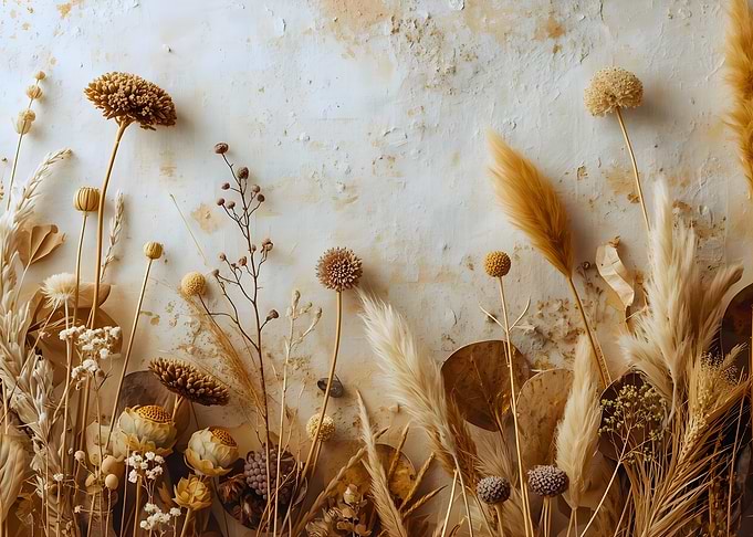 Dried Flowers and Pampas Grass Arrangement