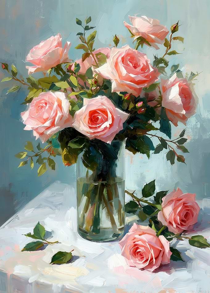 Soft Peonies and Roses Botanical Collection