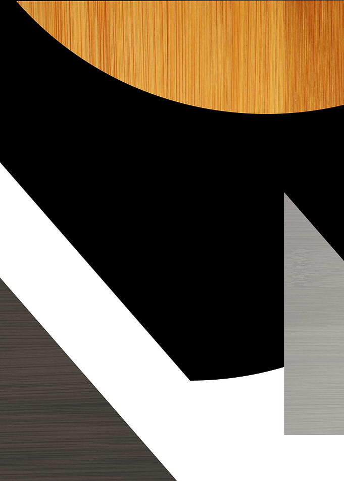 Abstract Geometric Design with Wood and Metal Textures
