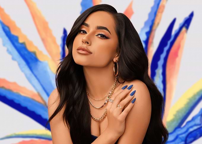 Becky G with Floral Background