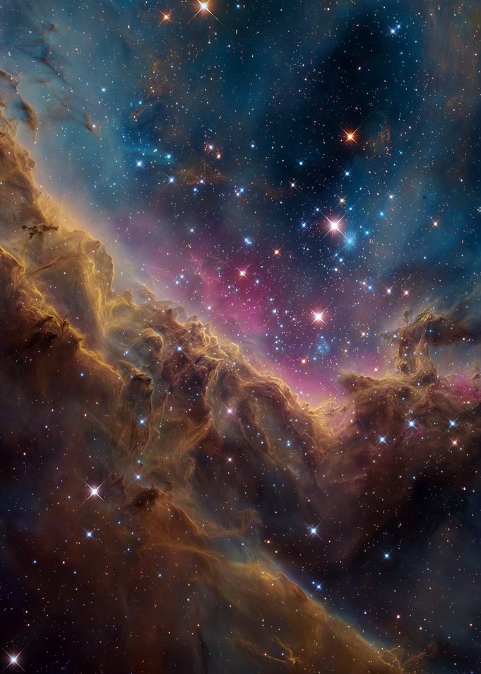 Cosmic Nebula with Stars