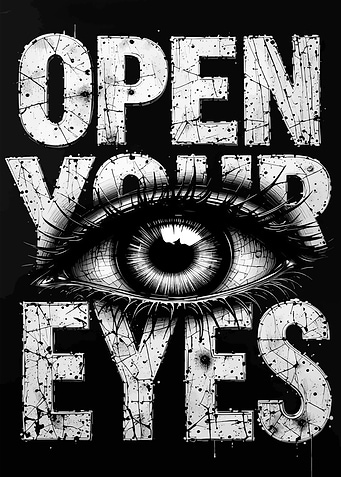 Open Your Eyes Text Art
