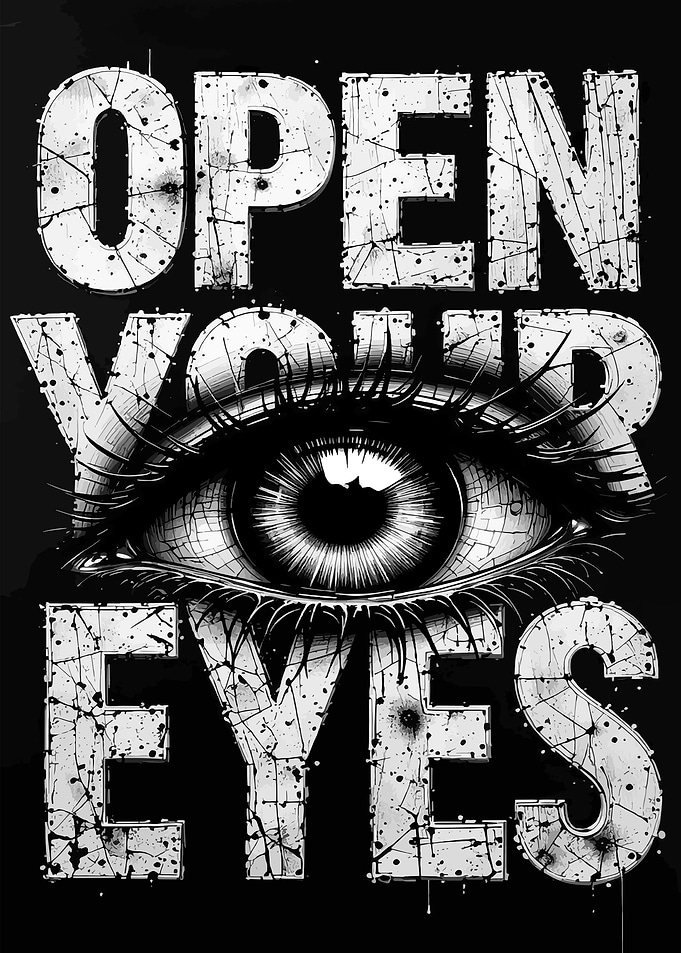 Open Your Eyes Text Art