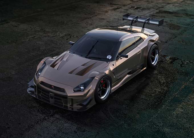 Custom Nissan GT-R with Widebody Kit