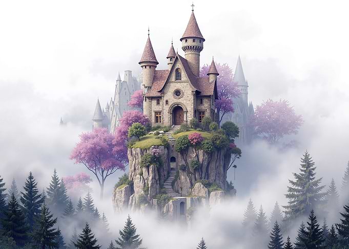 Enchanted Castle on a Misty Mountain